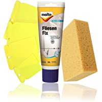 Molto Fliesenfix - Masilla para reparar azulejos- sola o en set con espátula y esponja- Gris